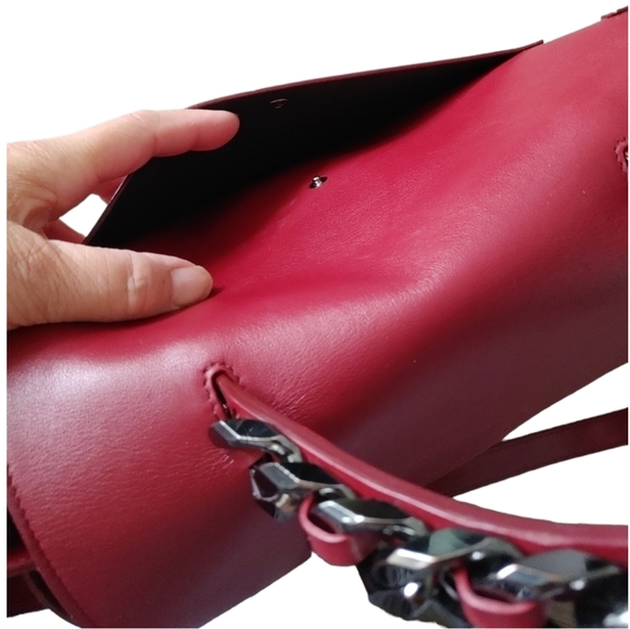 Elena Ghisellini Bordeaux Leather Top Handle Shoulder Bag - Picture 4 of 16